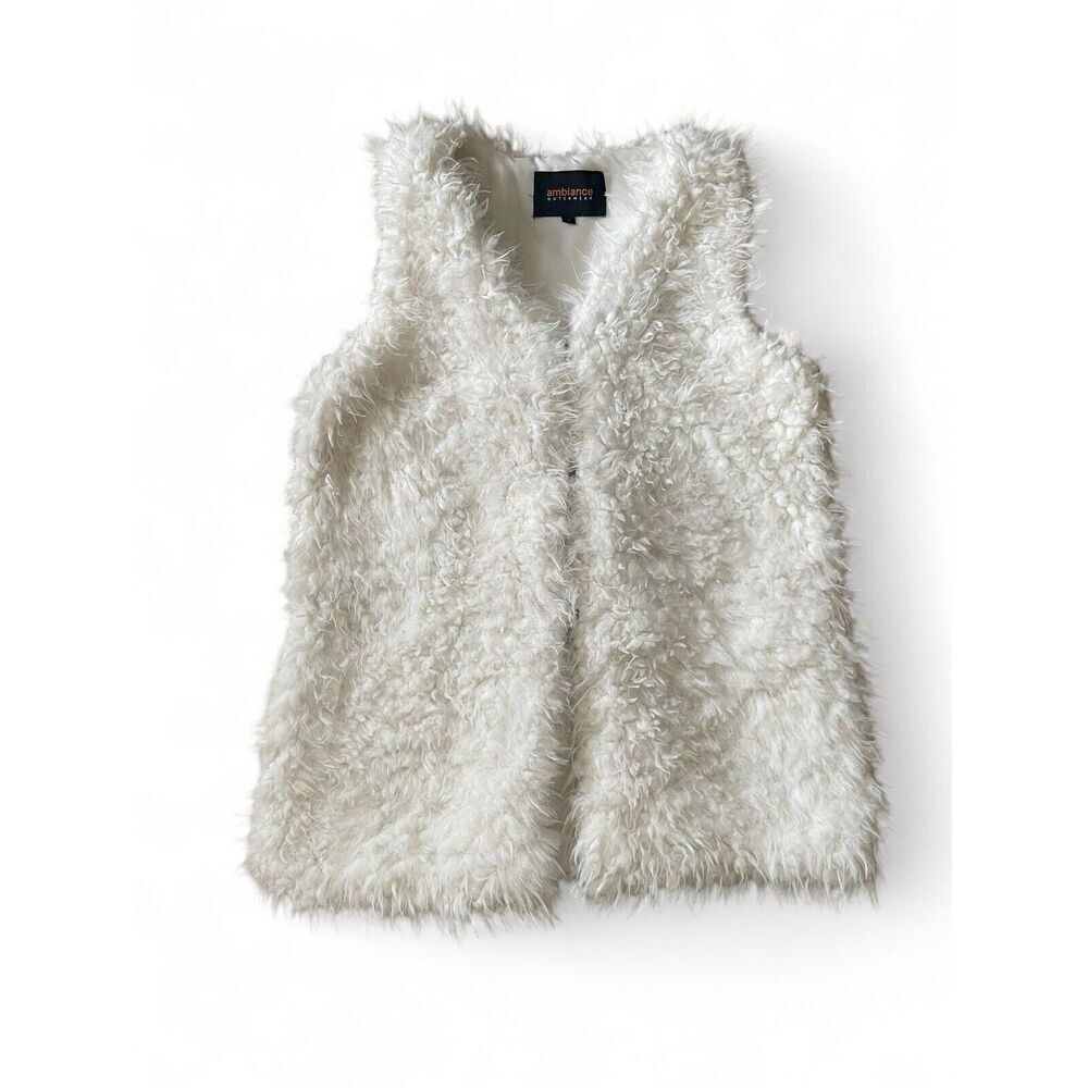 AMBIANCE OUTERWEAR Women’s Sz.S White Cozy Vest Good Condition